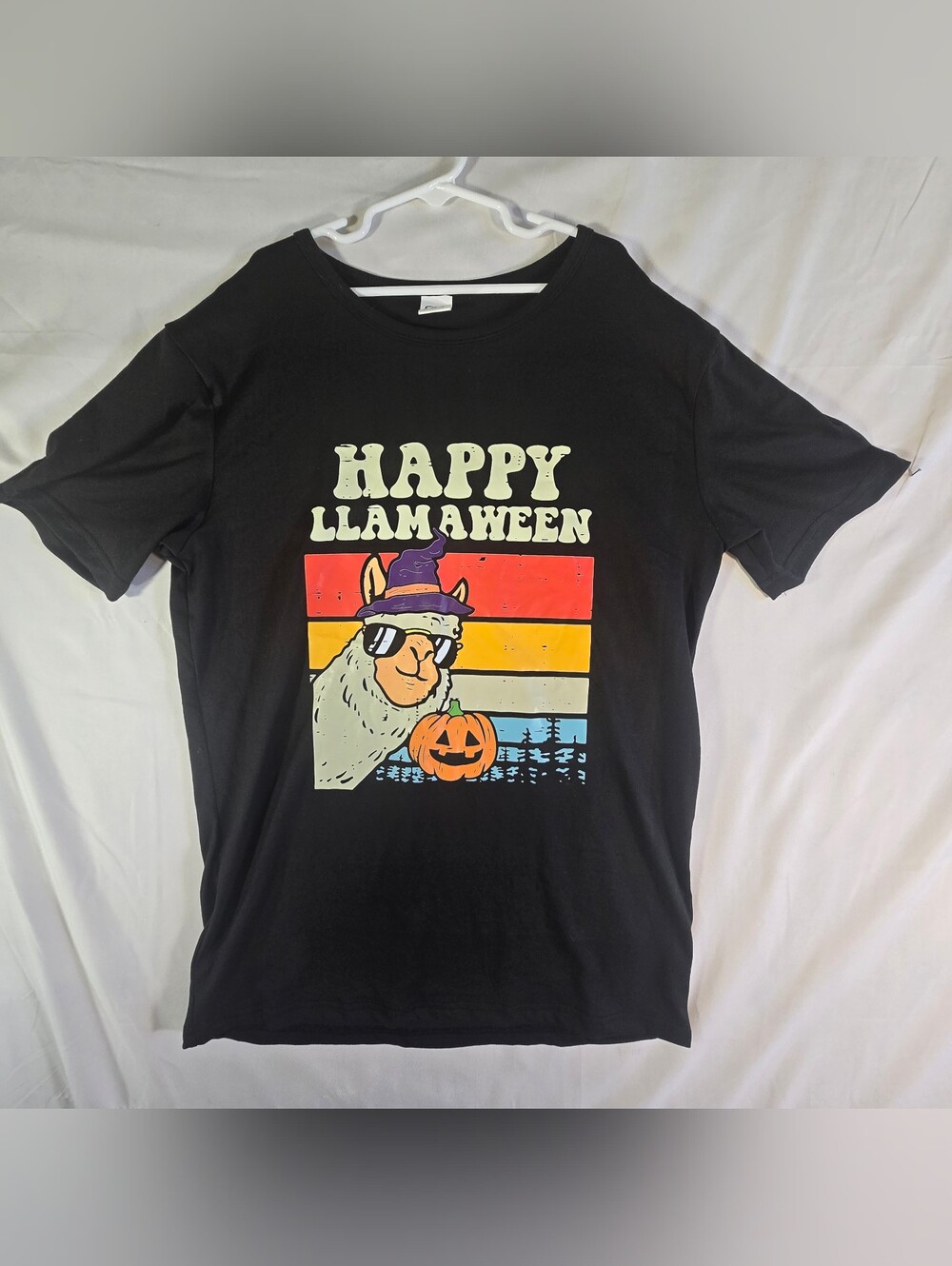Happy Llamaween Graphic Tee - Black